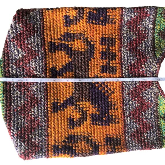 Colourful knit handmade artisan made crossbody bucket  bag purse - Picture 14 of 16